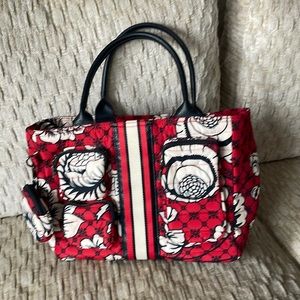 THINK ROYLN RED FLORENT FLORAL TOTE